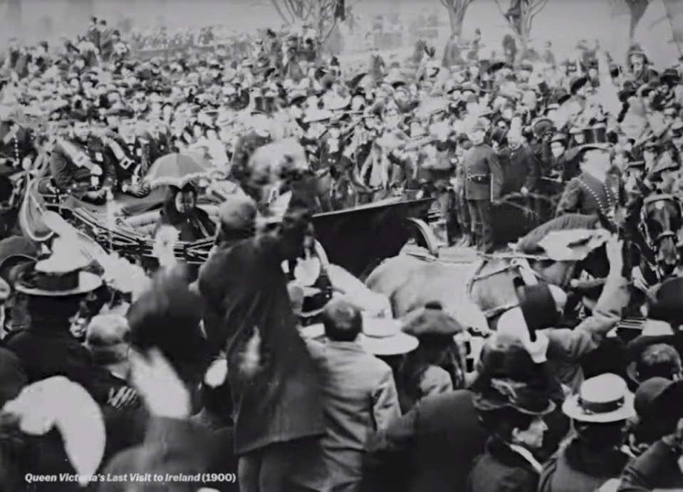 Thousands of people were filmed surrounding the monarch during her Ireland visit