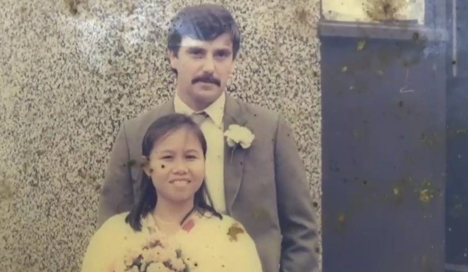 Alan and his wife Nott on their wedding day