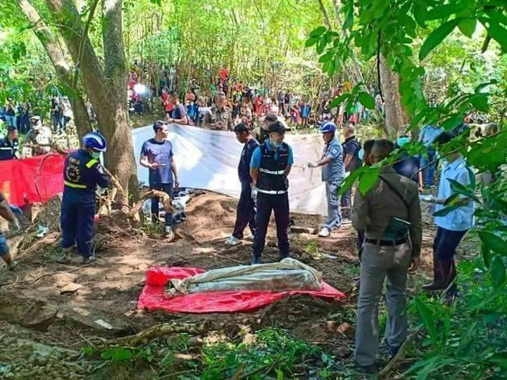 The couple’s bodies were found buried two metres under the ground