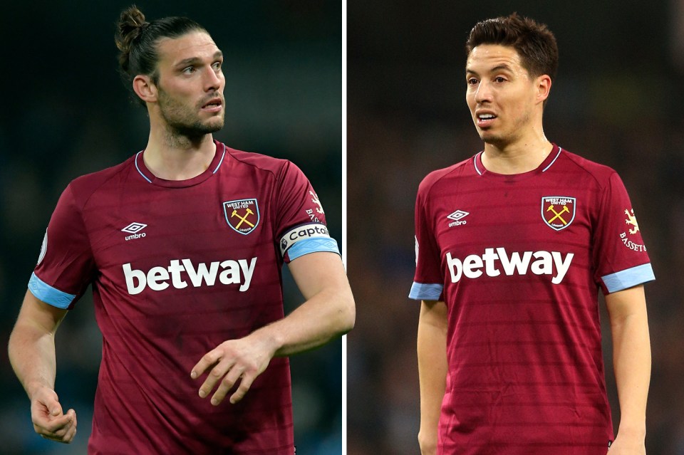  West Ham have released Andy Carroll and Samir Nasri after their contracts expired