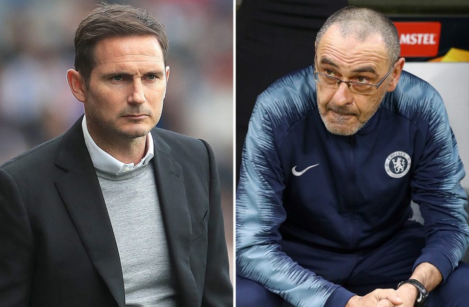  Chelsea legend Frank Lampard (left) continues to be linked as a replacement for Maurizio Sarri