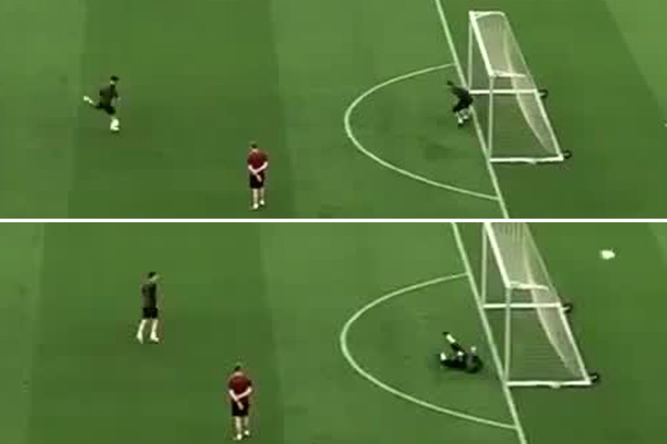  Mesut Ozil bounced his penalty high over the bar in preparation for the Europa League final