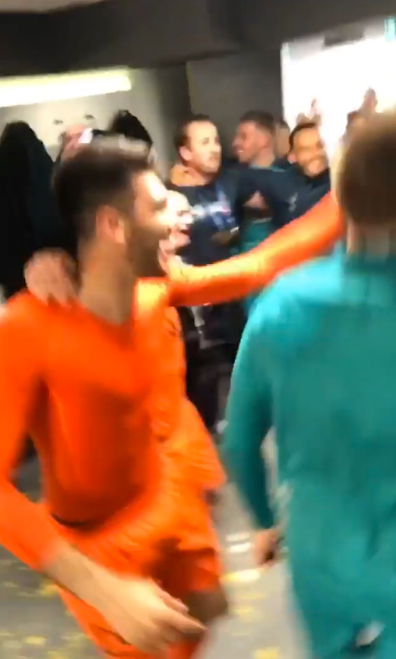  Tottenham captain Hugo Lloris can be seen singing and dancing in the dressing room