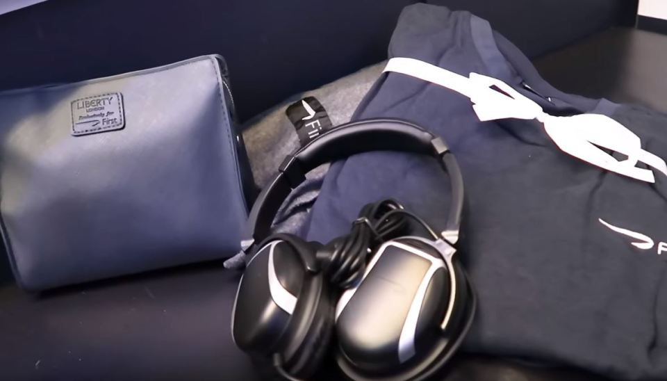  First Class offers pyjamas as well as a luxury Liberty amenities kit