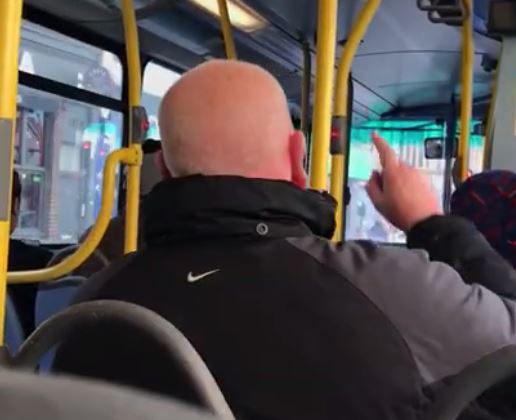  This is the moment a pensioner starts yelling at bus driver in North London