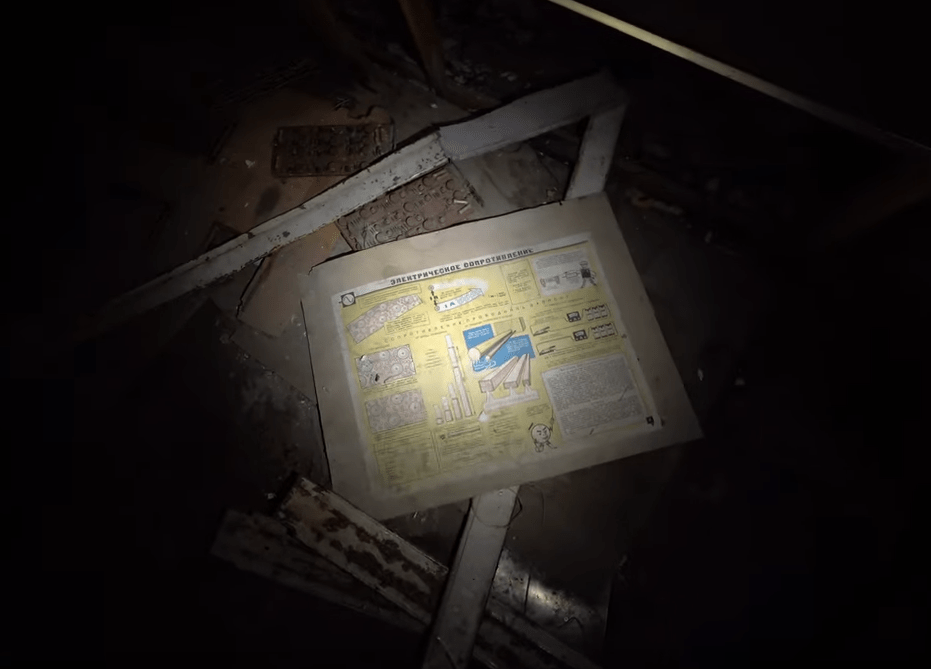  Old operating manuals lie on the floor