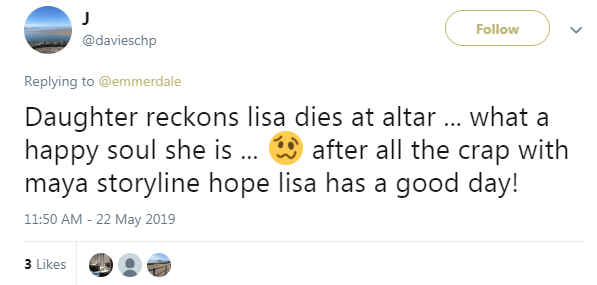 Emmerdale fans have come up with a very morbid plot for Lisa’s death