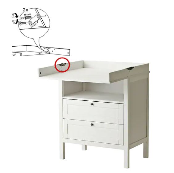  Ikea has warned parents to check the fittings on these Sundvik changing tables are secure before putting infants on them