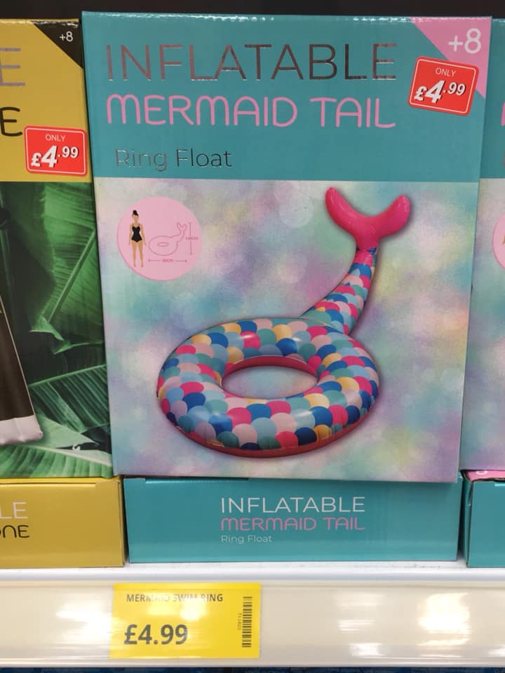  Poundstretcher is selling this cute inflatable mermaid tail float for £4.99