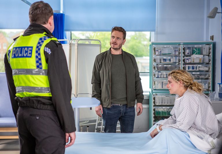 Emmerdale's David confronts Maya in hospital