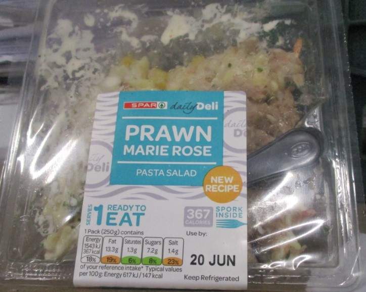  Packets of Spar's prawn salad have been recalled