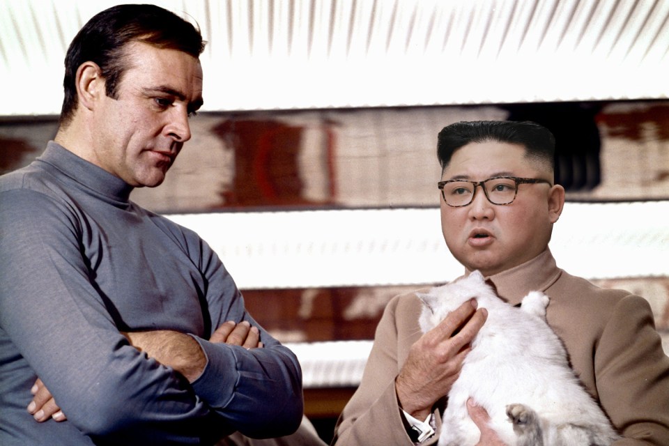  Kim Jong-un mocked up as Bond baddie Blofeld alongside Sean Connery