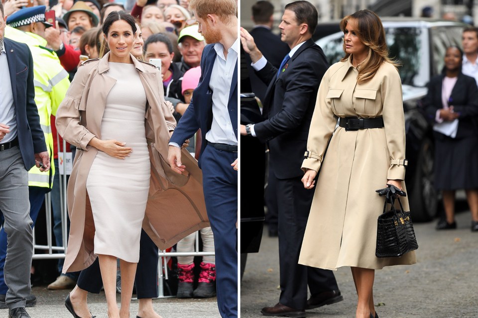  Both fashionistas make a statement with their chic trench coats