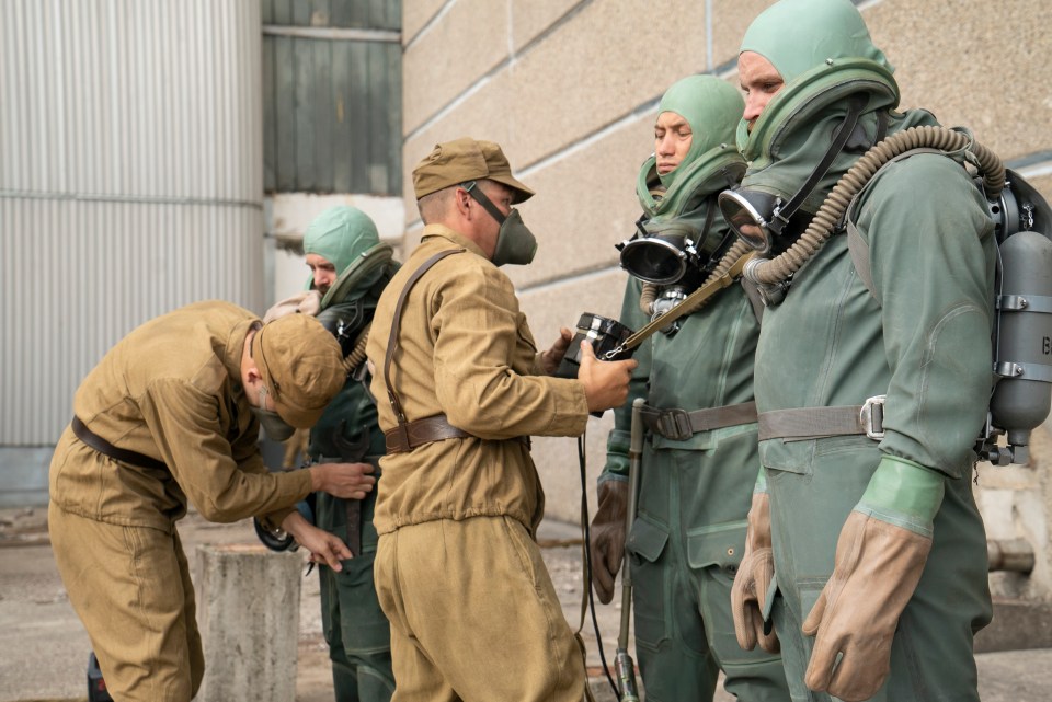  A heartbreaking scene in the second episode shows men volunteering to go inside the reactor, in full diving gear, to help avert another disaster in the flooded basement of the reactor