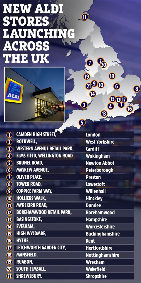  Where Aldi is opening new stores this year