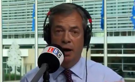 Nigel Farage slammed the acid attack remarks on LBC today