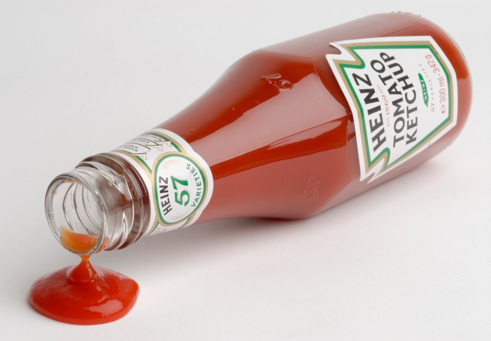 The best way to release ketchup from a glass bottle is to tap the ’57’ sticker