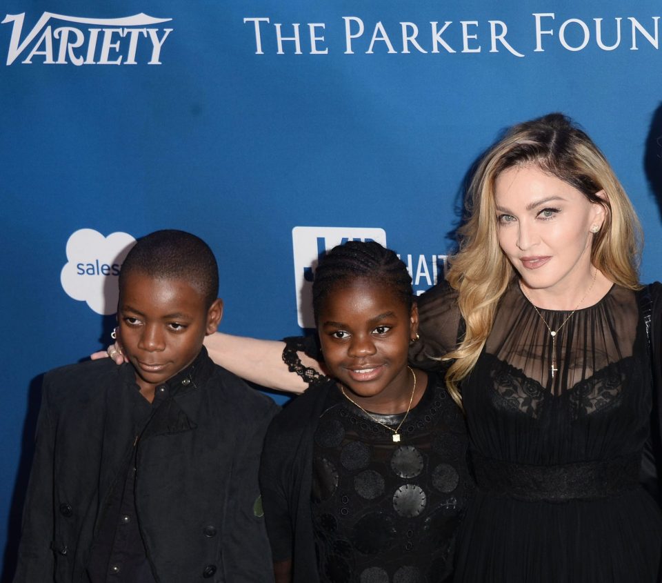  Madonna has moved to Portugal to further the chances of her 13-year-old son David’s professional football career, seen here with his sister Mercy