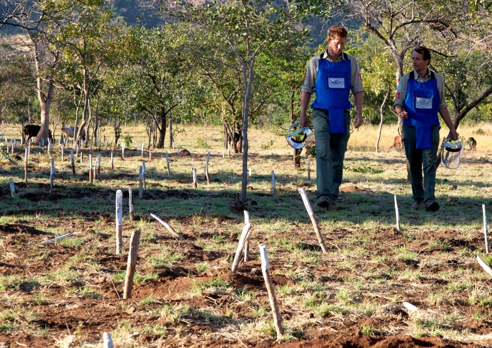  Prince Harry with a deminer from The Halo Trust in 2010 in Cahora Bassa, Mozambique