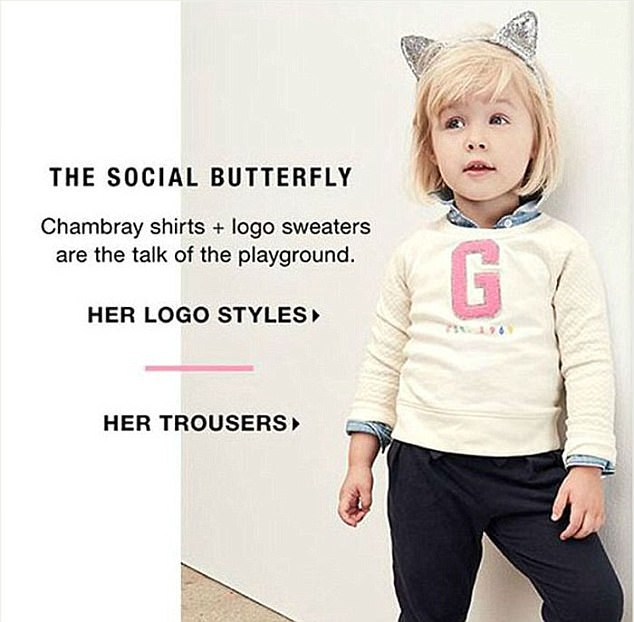  A controversial GAP ad campaign from 2016 called girls "social butterflies"