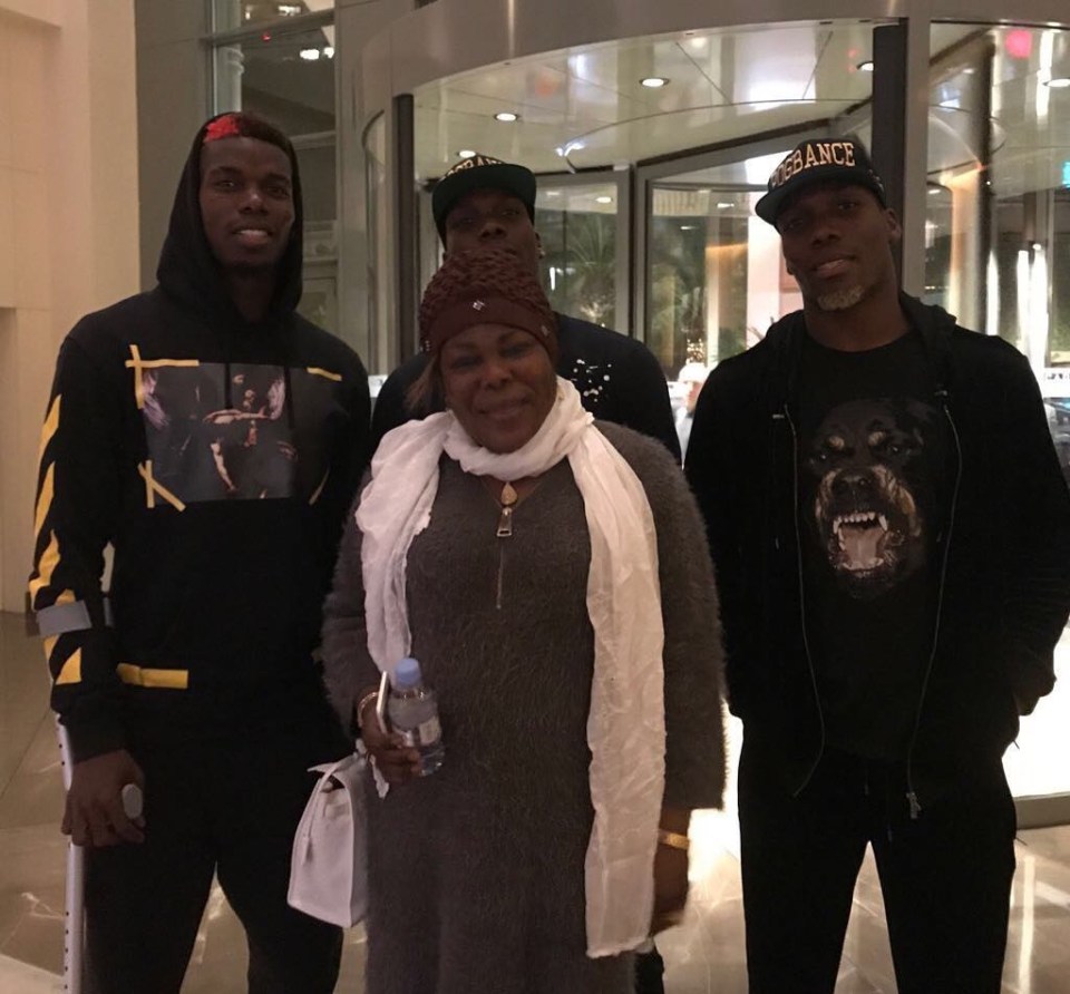  Pogba has a close-knit family with his two footballing brothers and mother