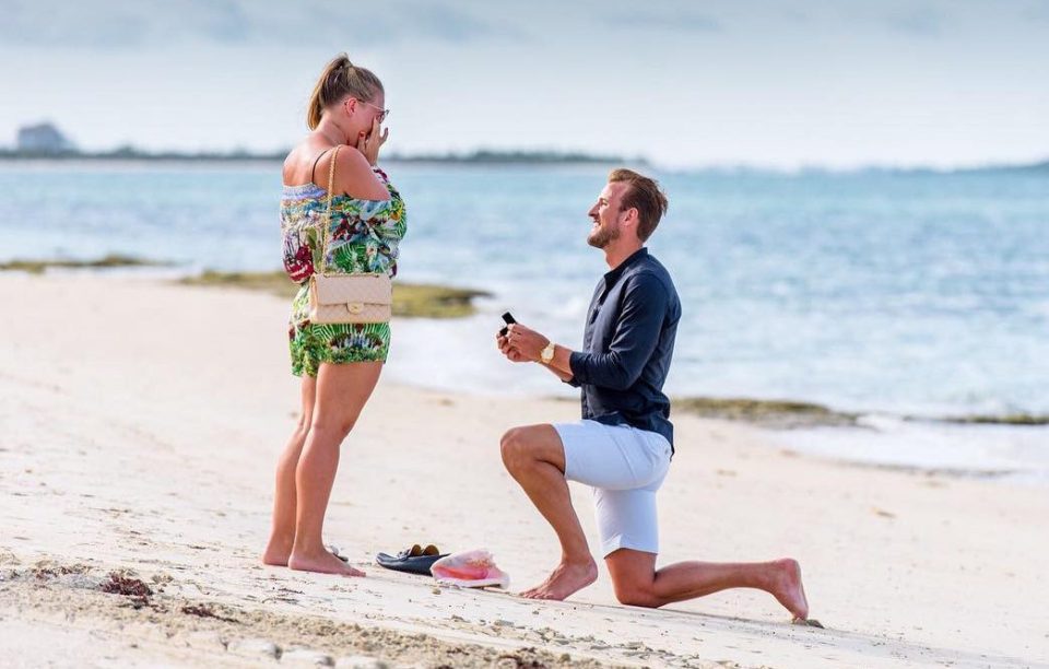  Three Lions hero Harry Kane proposed to long-term partner Kate Goodland in the Bahamas two years ago