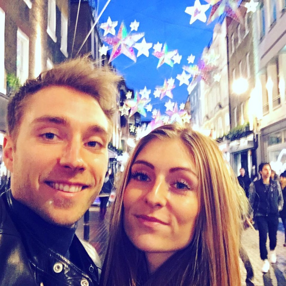  Christian Eriksen and his partner Sabrina Kvist Jensen