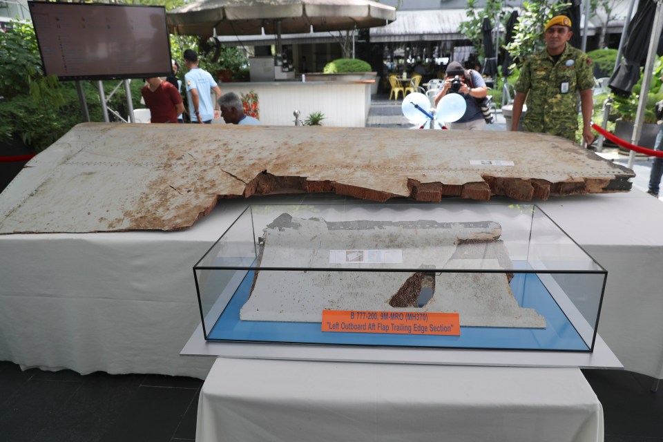  Debris from MH370 is displayed during a Day of Remembrance for MH370 event in Kuala Lumpur