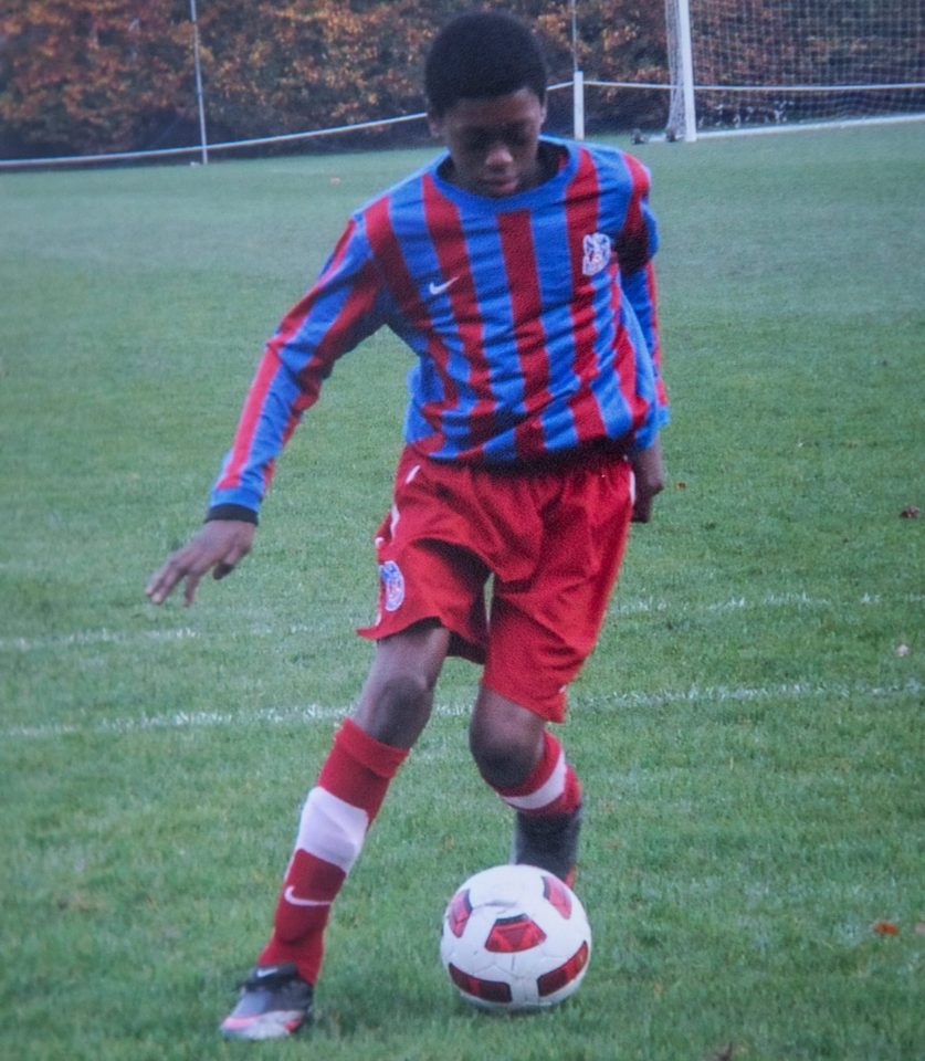  A young Aaron Wan-Bissaka hones his skills on the football field