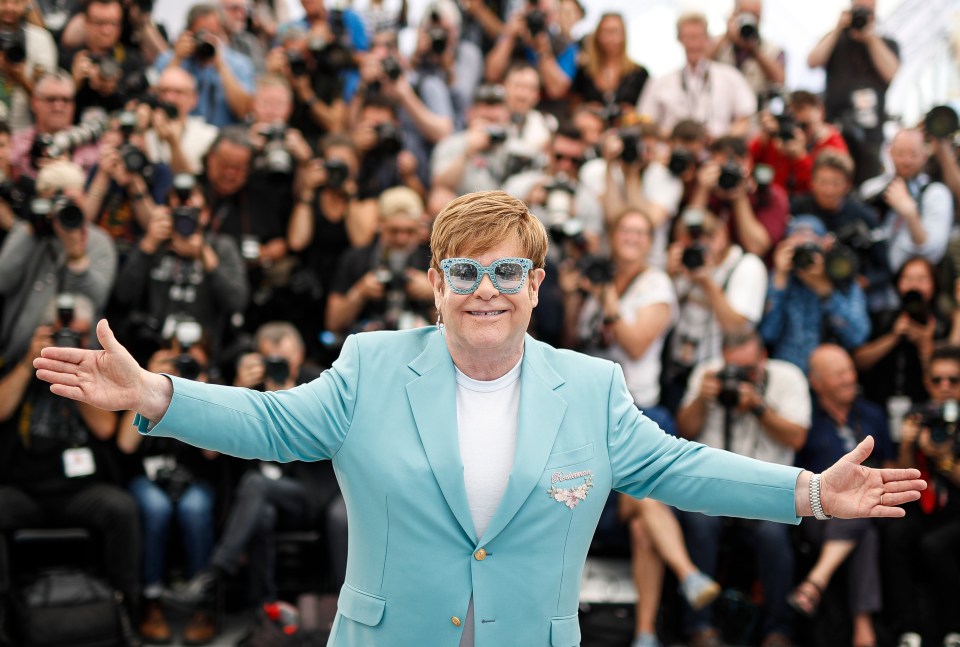 Elton John at the Rocketman premiere in Cannes last month