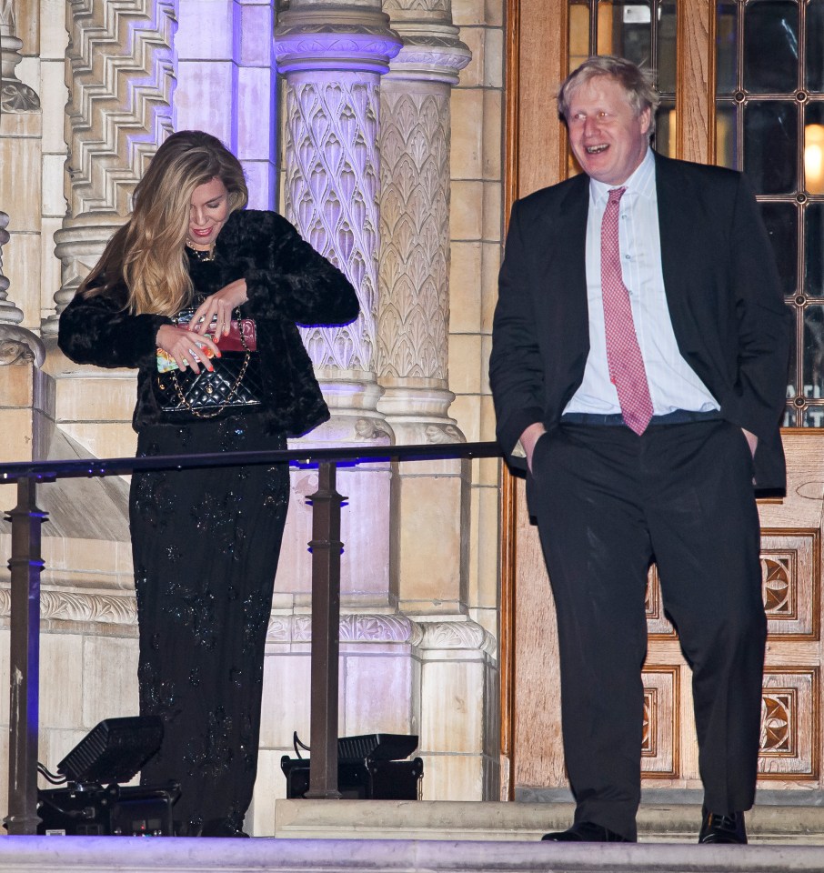  The pair at the political party's black and white ball at the Natural History Museum