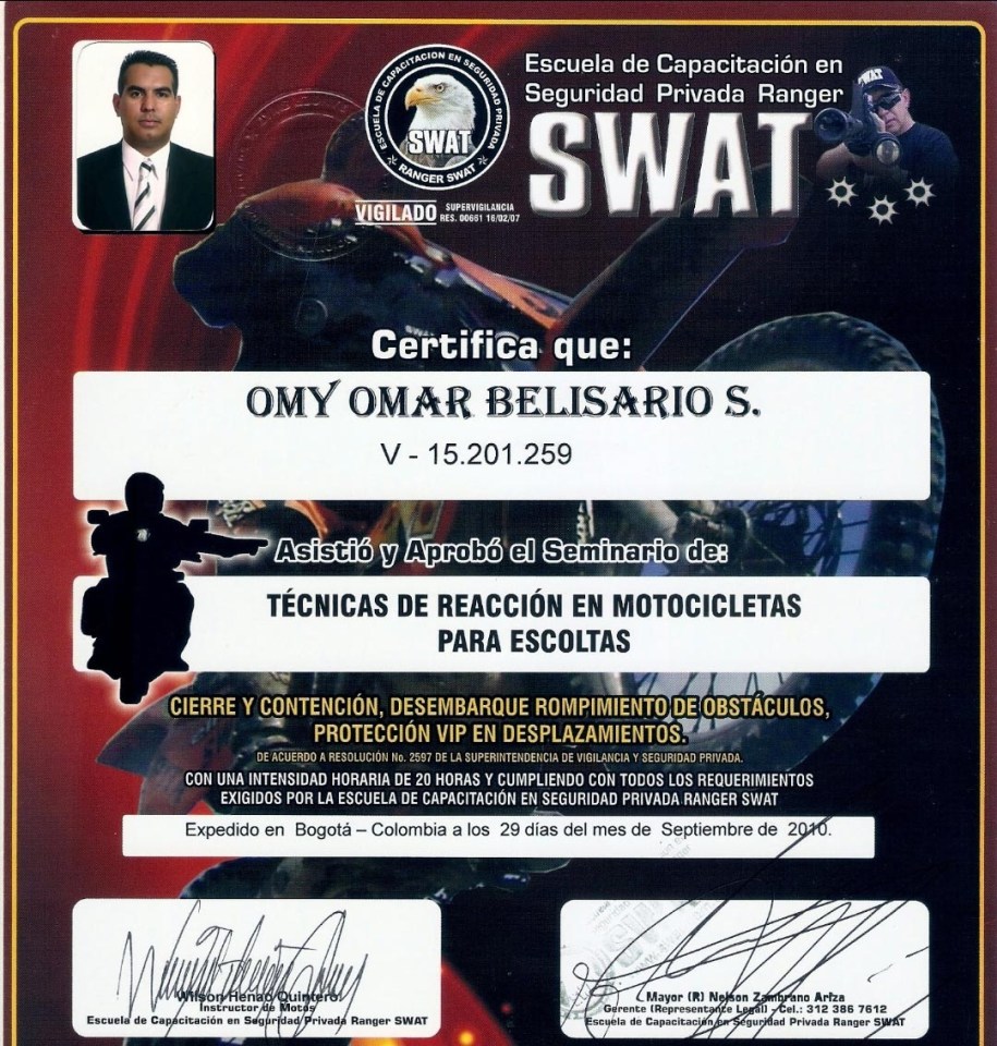  Omy was part of a SWAT team that targeted drug cartels, bank robbers and kidnappers