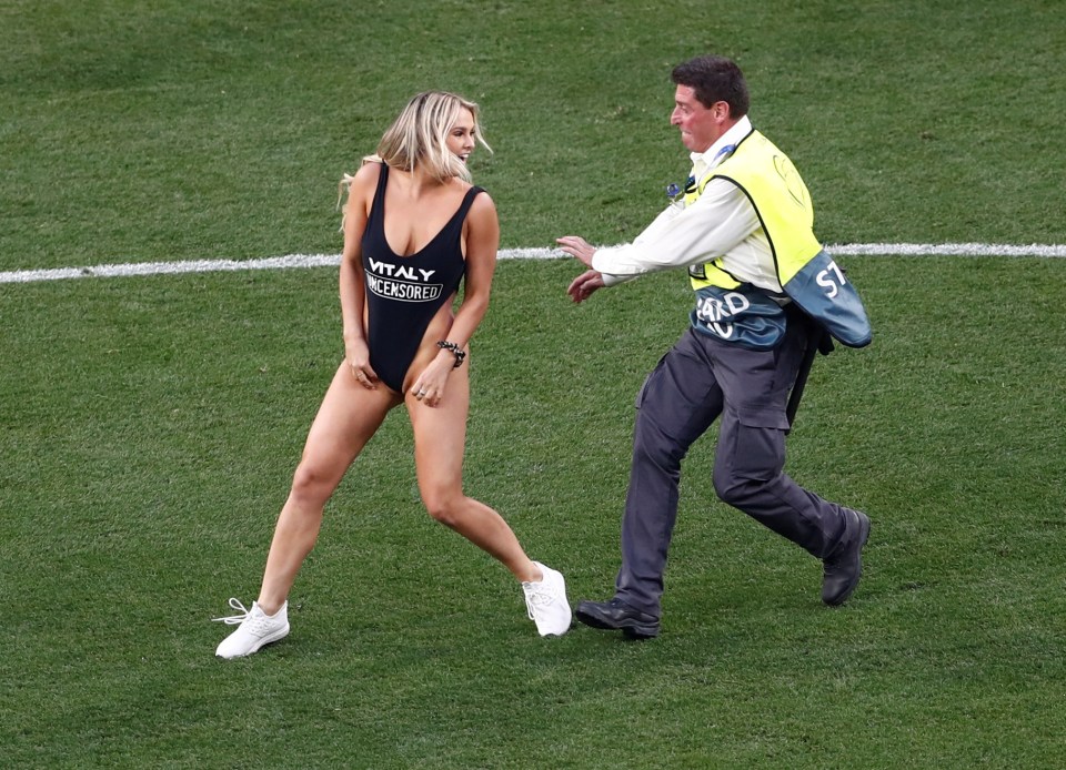  The Champions League final pitch invader Kinsey Wolanski promoted porn website Vitaly Uncensored