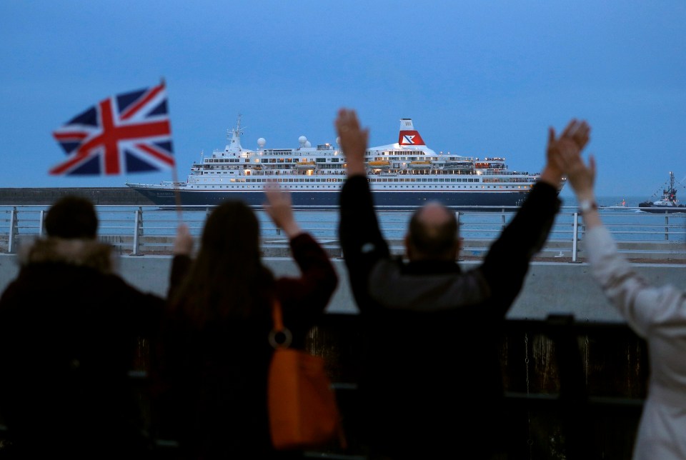  Sea Cadet bands played the heroes aboard and supporters waived them off