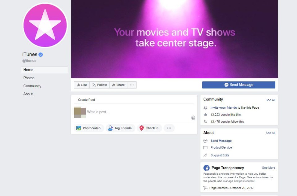  Apple also wiped the Facebook page clean ahead of a rumoured killing-off of iTunes