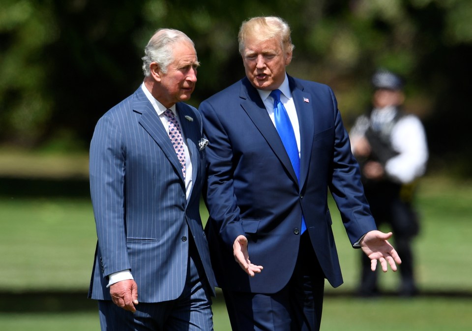  Donald Trump with Prince Charles in London today