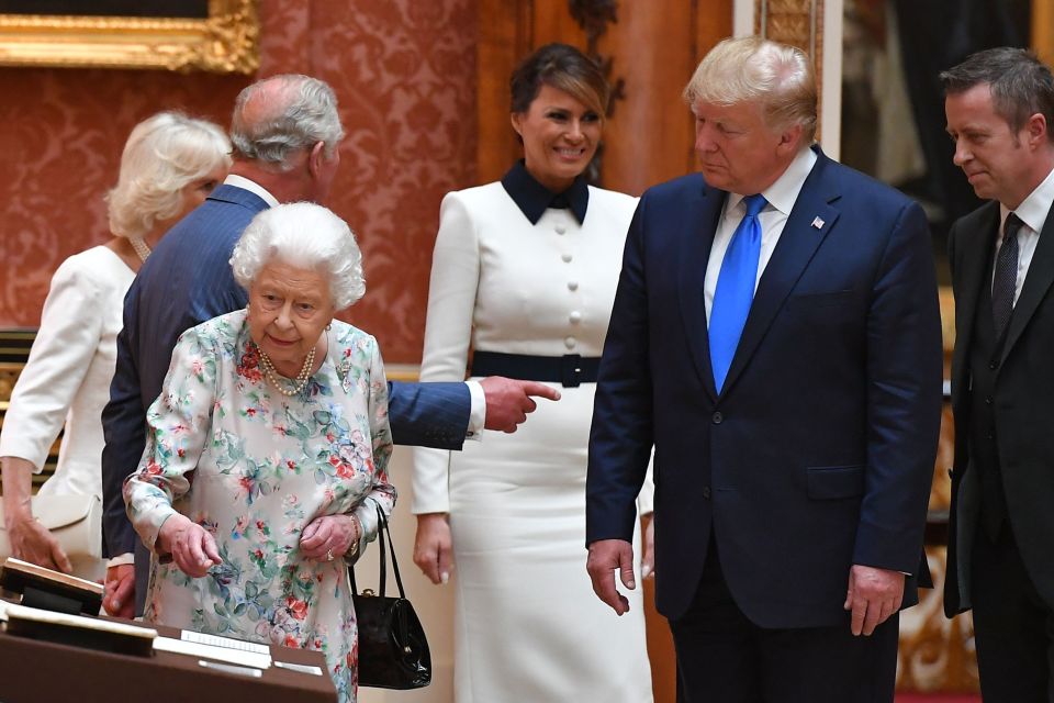  The Queen showing Donald and Melania Trump around Buckingham Palace