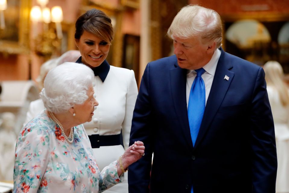  Mr Trump talking to the Queen at Buckingham Palace