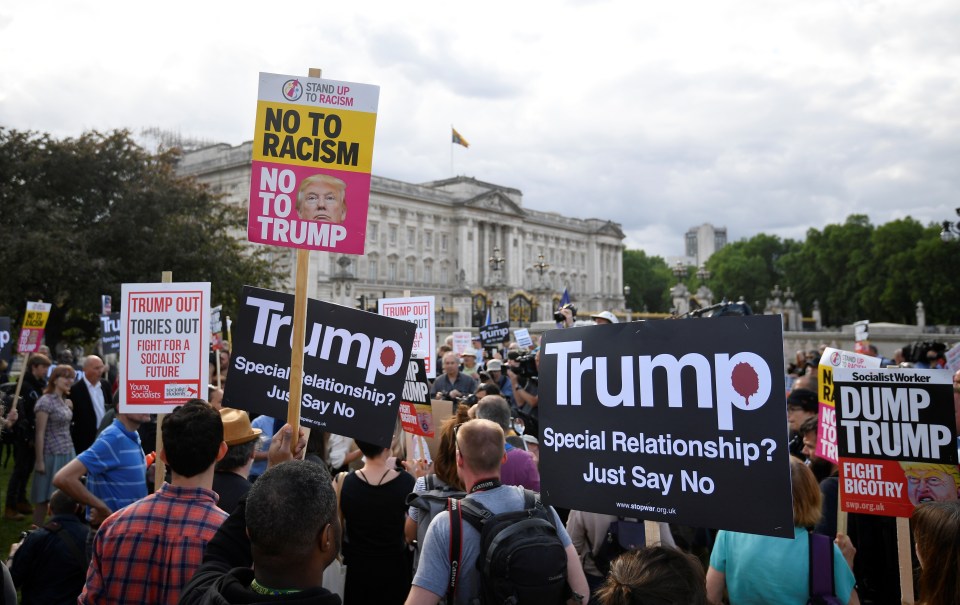  Protesters outside the Palace today