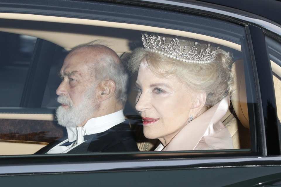  Prince and Princess Michael of Kent arriving at the banquet by car