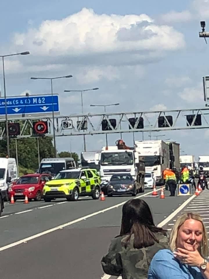  The fans had to wait on the side of the motorway until they were given permission to move