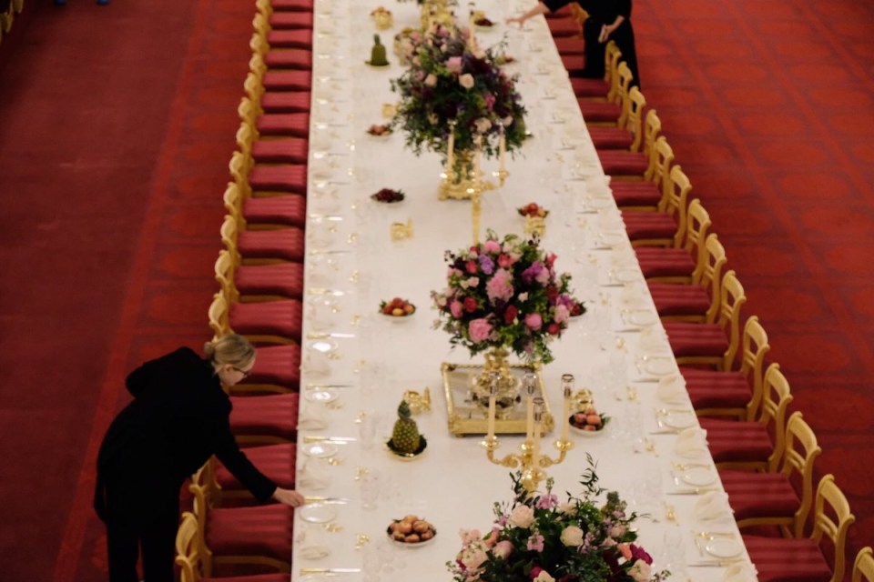 More than 2,000 pieces of cutlery, tableware and salvers, plus 23 centrepiece are used