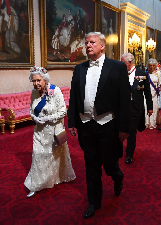  The monarch and the President arriving for the dinner