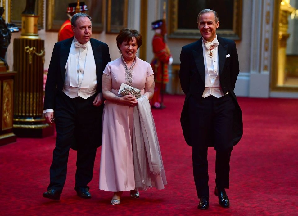  DUP deputy leader Nigel Dodds and wife Diane with Governor of the Bank of England Mark Carney