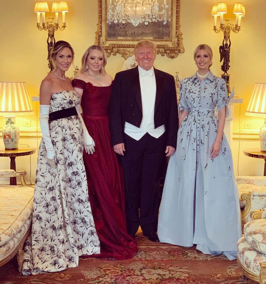  Trump posed for snaps with his daughter Ivanka, right, Tiffany, left, and daughter-in-law Lara Trump, far left