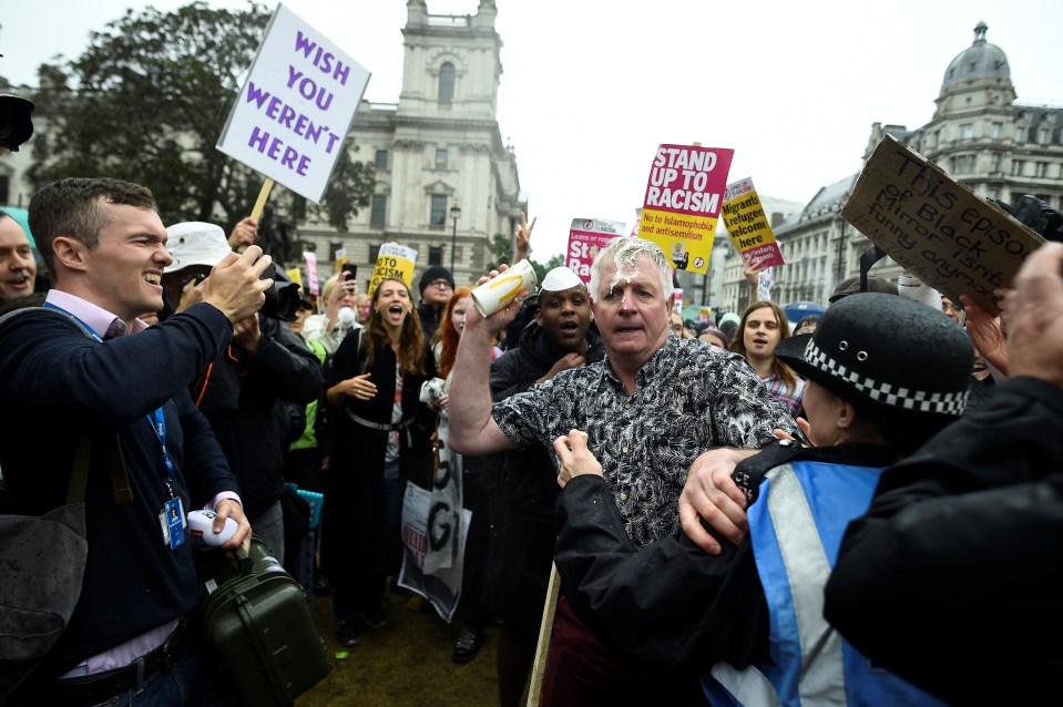 A Donald Trump supporter was attacked with milkshake near Parliament last week