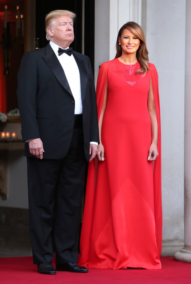  Melania wore a Givenchy dress costing £5,600 for the state dinner at Winfield House