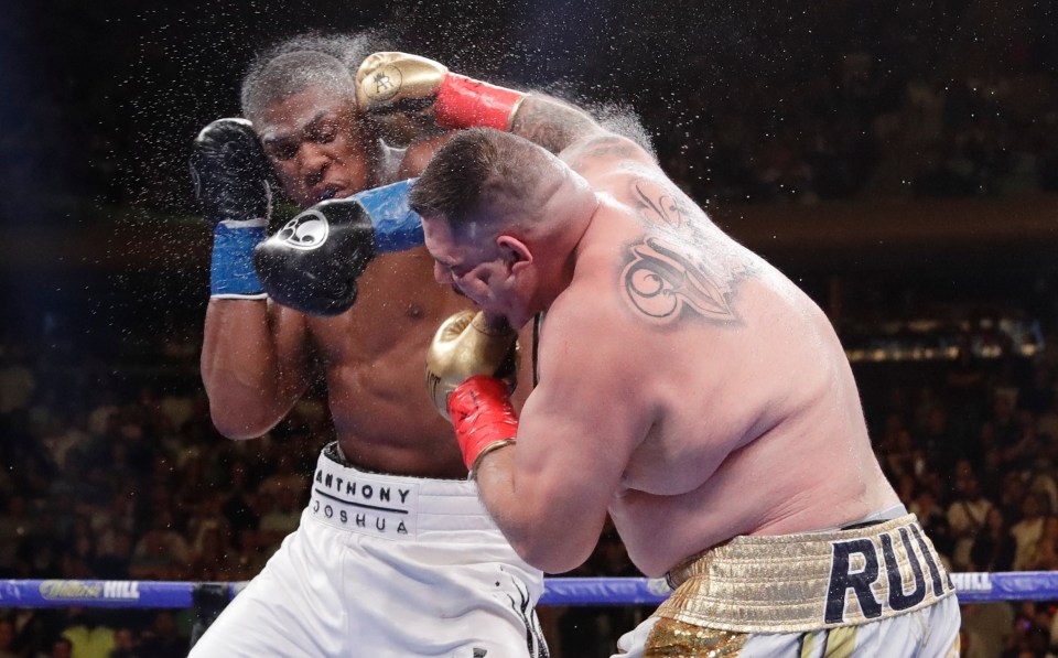  Ruiz dropped Joshua four times on the way to scoring the shock upset win