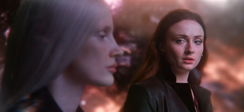 Sophie Turner stars as Jean Grey while Jessica Chastain plays an albino looking baddie