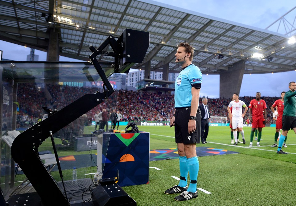 But after giving Portugal a penalty, the referee was summoned to the VAR screen to check on something else